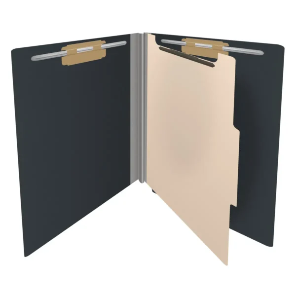 DV-S4214-3, 25pt Type III Pressboard, End Tab Classification Folder, 2" Expansion, 4 Fasteners, 1 Divider, Letter Size, 10 per Box