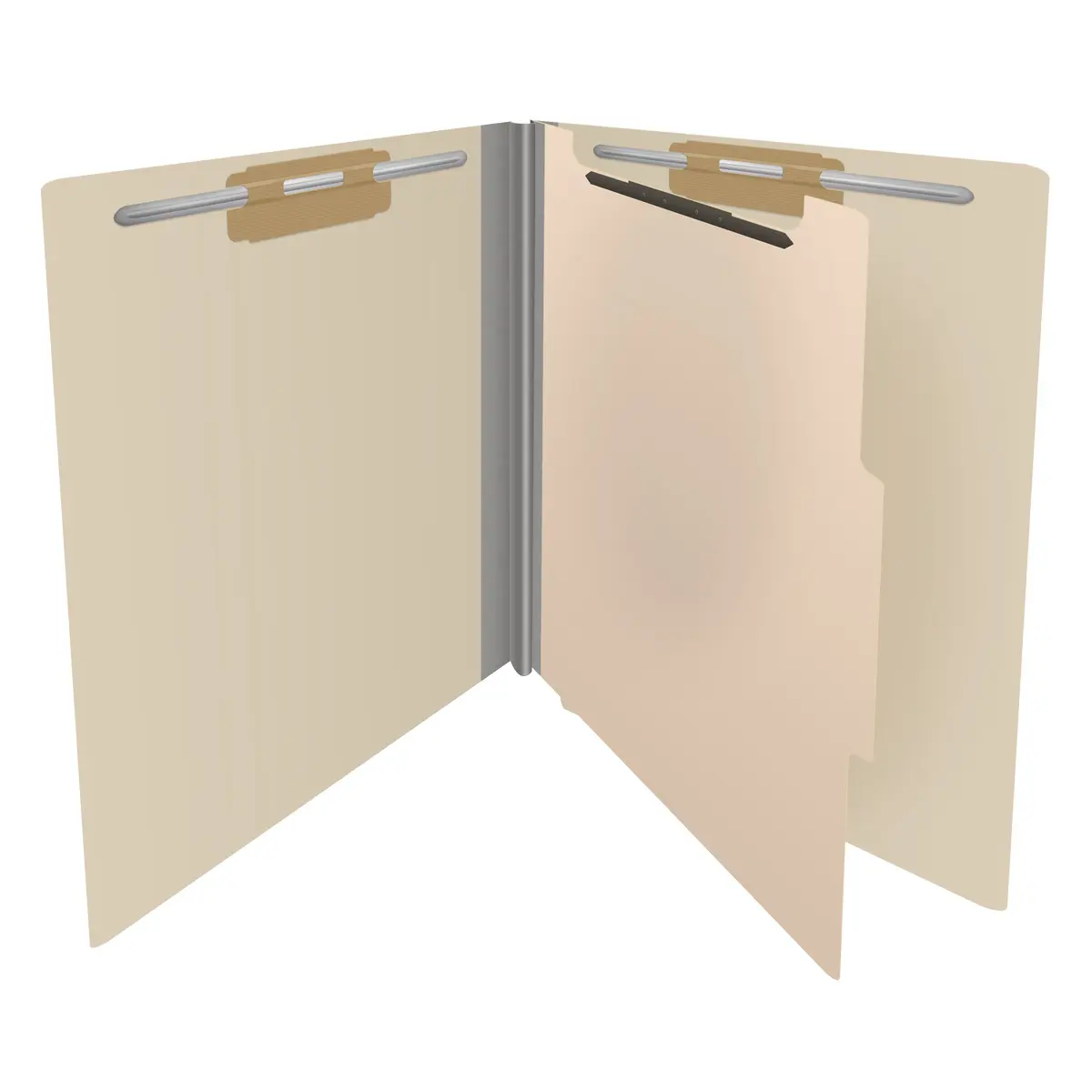 DV-S4214-M, 18pt Manila End Tab Classification Folder, 2" Expansion, 4 Fasteners, 1 Divider, Letter Size, 10 per Box