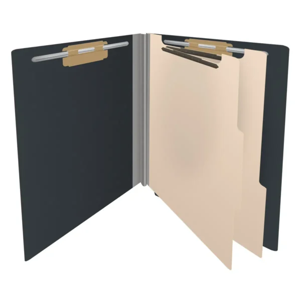 DV-S4226-3, 25pt Type III Pressboard, End Tab Classification Folder, 2" Expansion, 6 Fasteners, 2 Dividers, Letter Size, 10 per Box