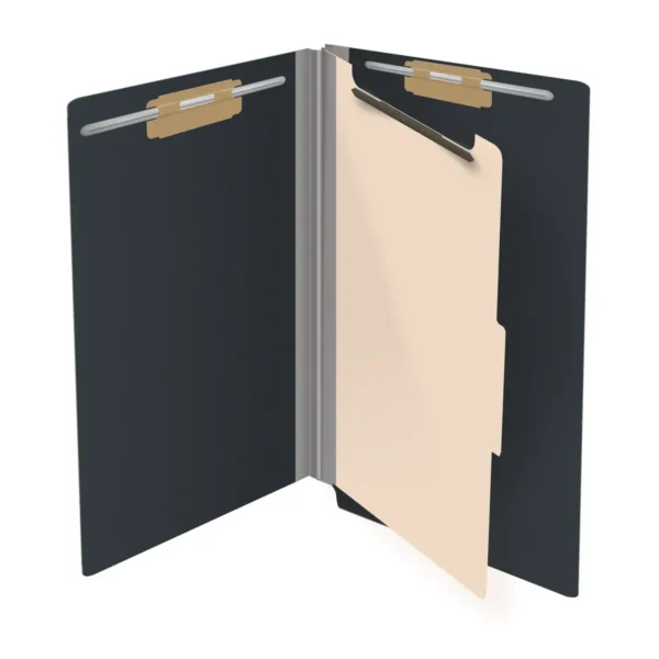DV-S5214-3, 25pt Type III Pressboard, End Tab Classification Folder, 2" Expansion, 4 Fasteners, 1 Divider, Legal Size, 10 per Box