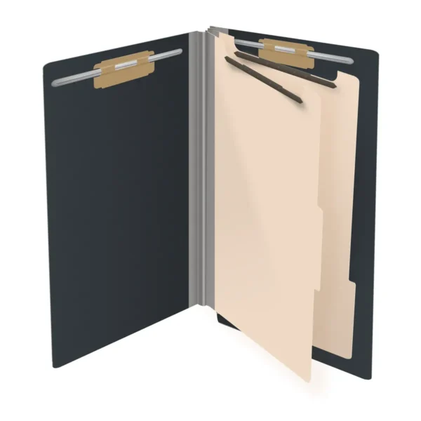 DV-S5226-3, 25pt Type III Pressboard, End Tab Classification Folder, 2" Expansion, 6 Fasteners, 2 Dividers, Legal Size, 10 per Box