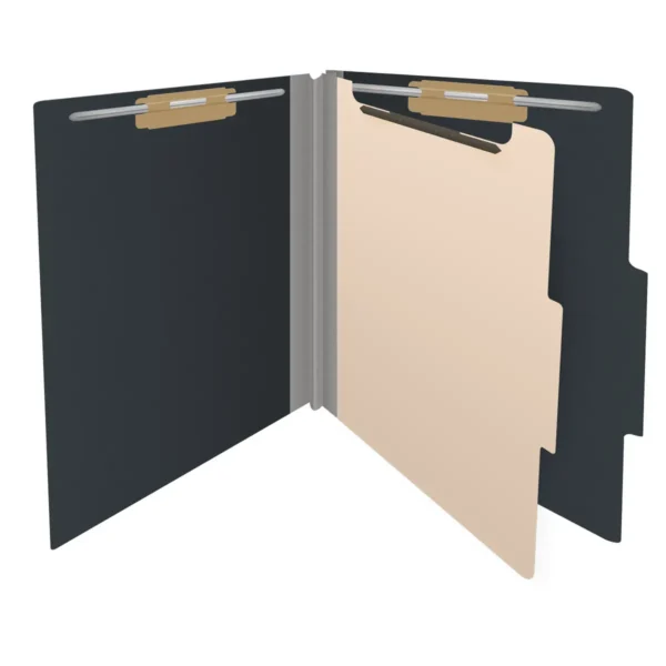 DV-T4214-3, 25pt Type III Pressboard, Top Tab Classification Folder, Tab in Right of Center Position, 2" Expansion, 4 Fasteners, 1 Divider, Letter Size, 10 per Box