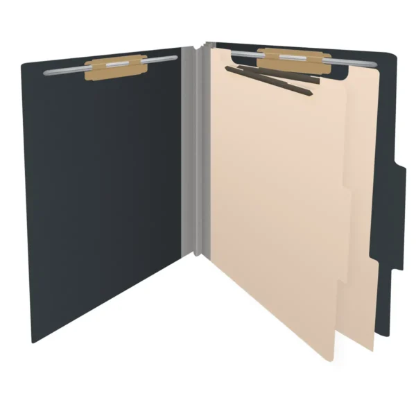 DV-T4226-3, 25pt Type III Pressboard, Top Tab Classification Folder, Tab in Right of Center Position, 2" Expansion, 6 Fasteners, 2 Dividers, Letter Size, 10 per Box