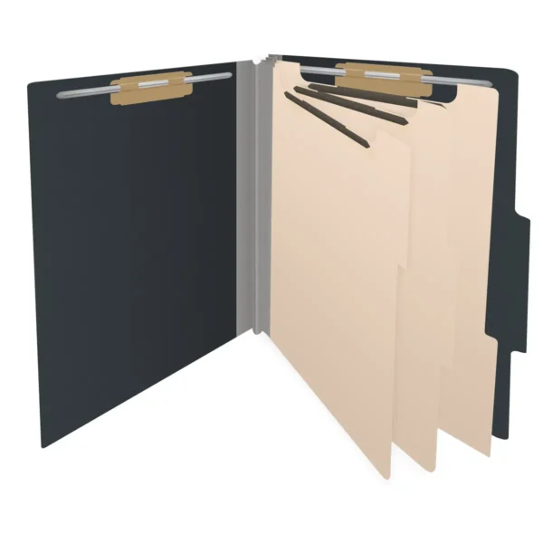DV-T4338-3, 25pt Type III Pressboard, Top Tab Classification Folder, Tab in Right of Center Position, 3" Expansion, 8 Fasteners, 3 Dividers, Letter Size, 10 per Box