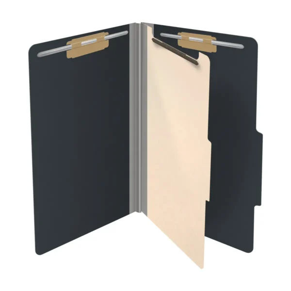 DV-T5214-3, 25pt Type III Pressboard, Top Tab Classification Folder, Tab in Right of Center Position, 2" Expansion, 4 Fasteners, 1 Divider, Legal Size, 10 per Box