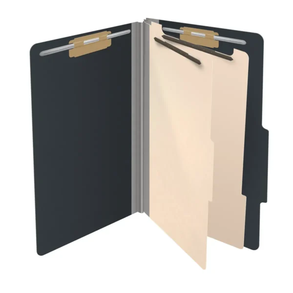 DV-T5226-3, 25pt Type III Pressboard, Top Tab Classification Folder, Tab in Right of Center Position, 2" Expansion, 6 Fasteners, 2 Dividers, Legal Size, 10 per Box