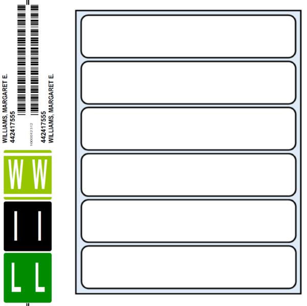 FF-800 8" Pressure Sensitive Strip Labels
